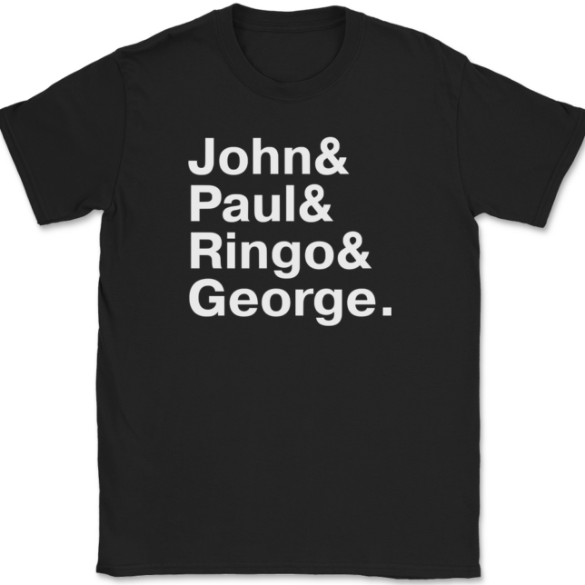 The Beatles Names T-Shirt Mens Tee