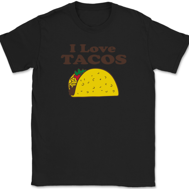 I Love Tacos T-Shirt Mens Tee