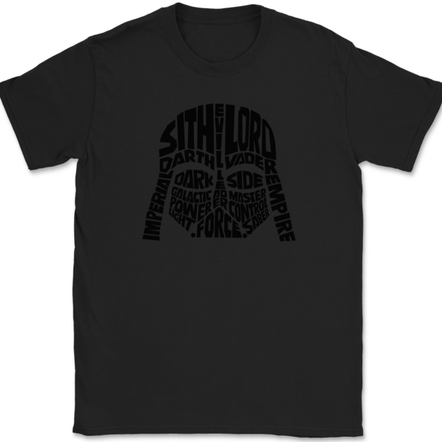 Darth Vader Typography T-Shirt Mens Tee