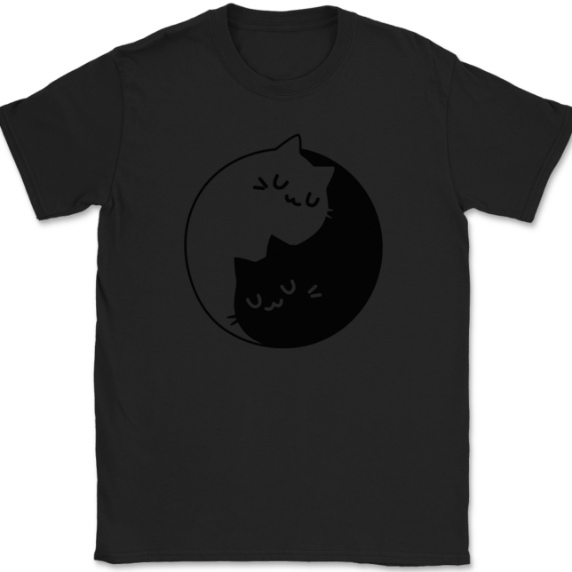 Yin Yang Cats T-Shirt Mens Tee