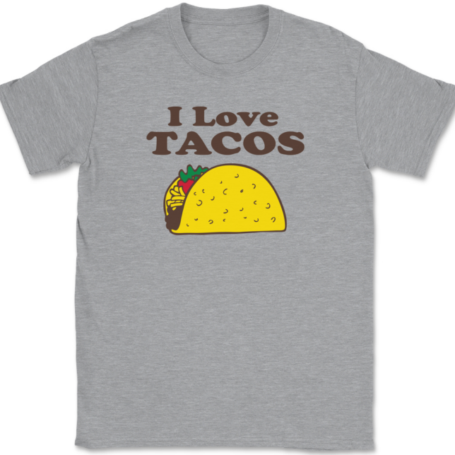 I Love Tacos T-Shirt Mens Tee - Image 2