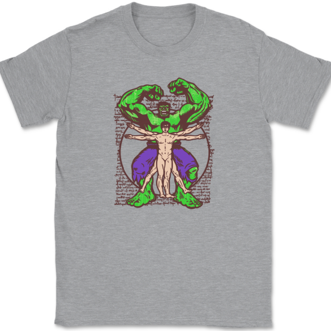 Vitruvian Hulk T-Shirt Mens Tee - Image 2