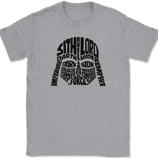 Darth Vader Typography T-Shirt Mens Tee - Image 2