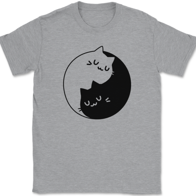 Yin Yang Cats T-Shirt Mens Tee - Image 2