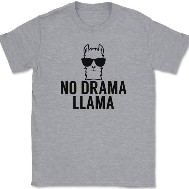 No Drama Llama T-Shirt Mens Tee - Image 2