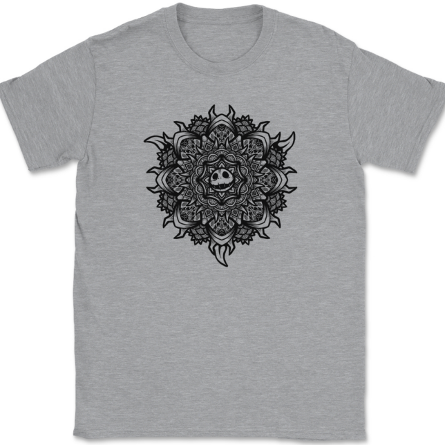 Skellington Mandala T-Shirt Mens Tee - Image 2