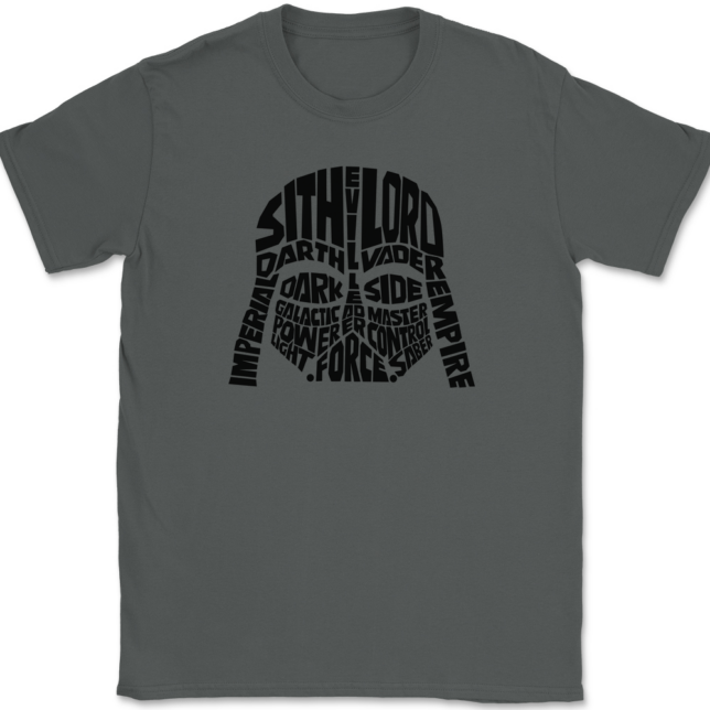 Darth Vader Typography T-Shirt Mens Tee - Image 3