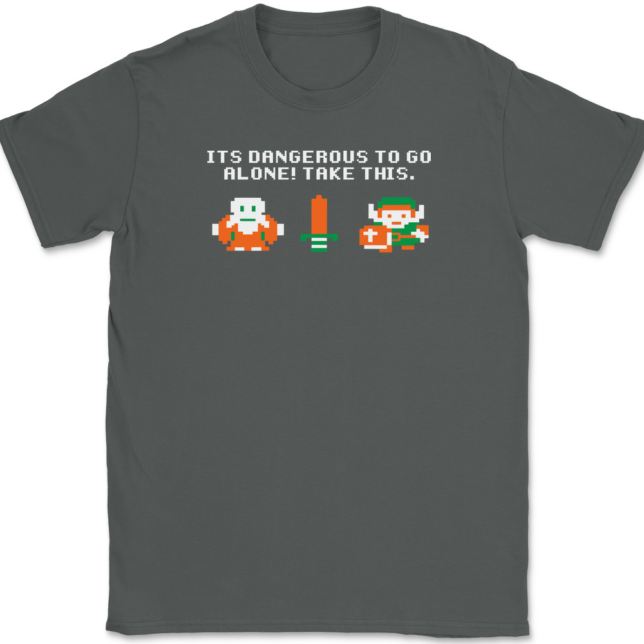 Take This It's Dangerous To Go Alone T-Shirt Mens Tee - Image 3