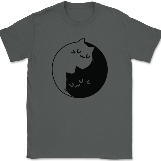 Yin Yang Cats T-Shirt Mens Tee - Image 3