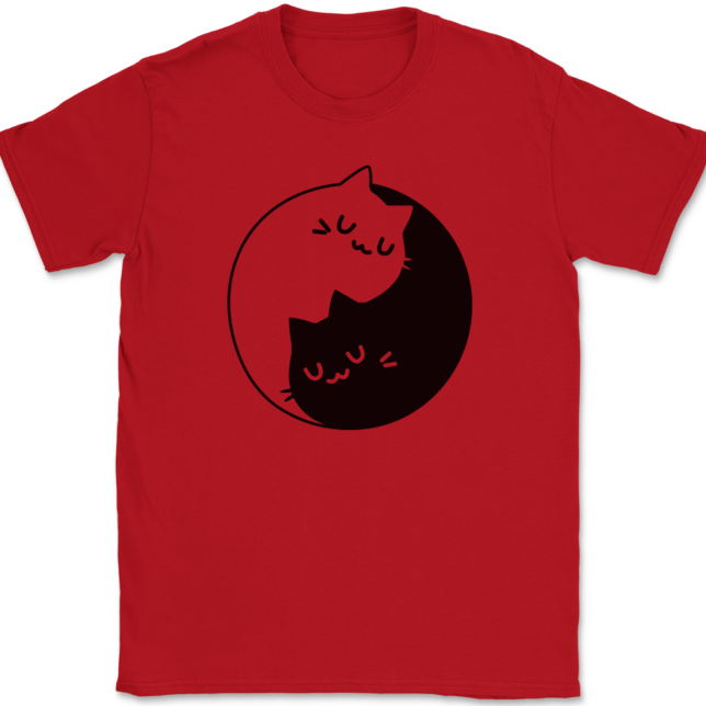 Yin Yang Cats T-Shirt Mens Tee - Image 4