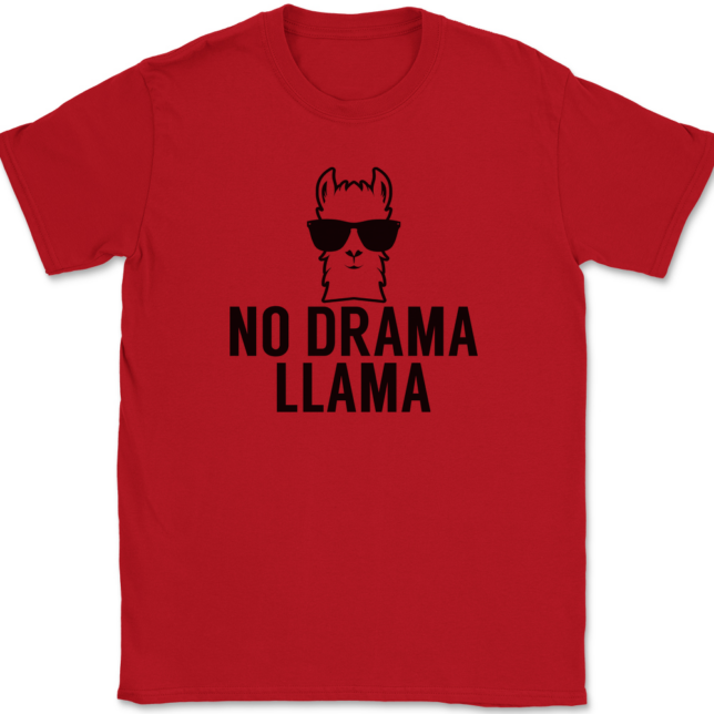 No Drama Llama T-Shirt Mens Tee - Image 4