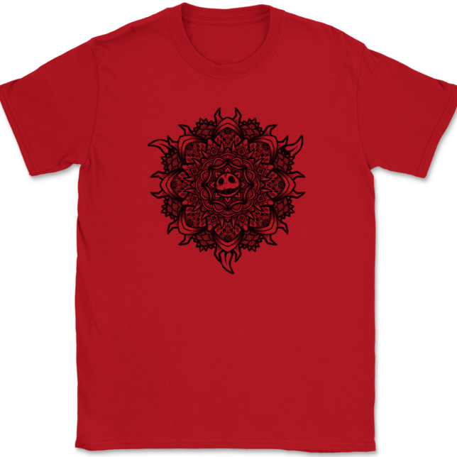 Skellington Mandala T-Shirt Mens Tee - Image 4