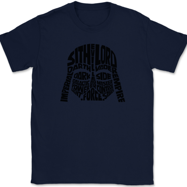 Darth Vader Typography T-Shirt Mens Tee - Image 6