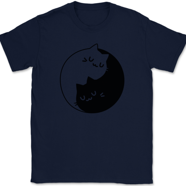 Yin Yang Cats T-Shirt Mens Tee - Image 6