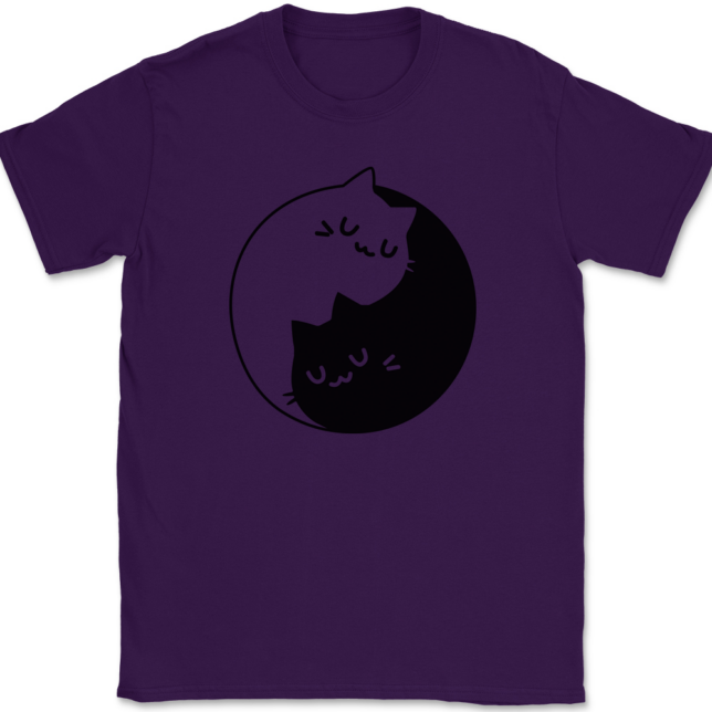 Yin Yang Cats T-Shirt Mens Tee - Image 8