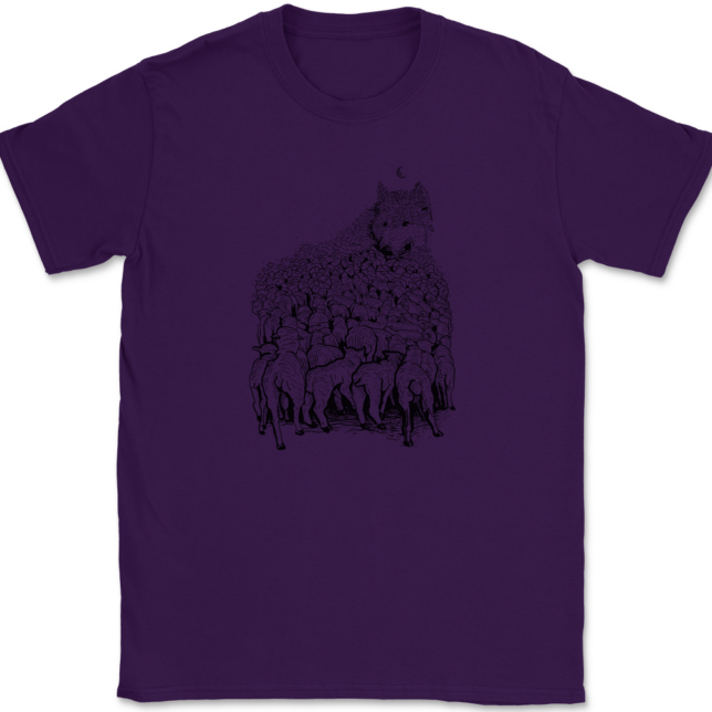 Wolf Mountain T-Shirt Mens Tee - Image 8