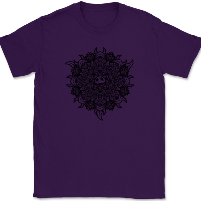 Skellington Mandala T-Shirt Mens Tee - Image 8