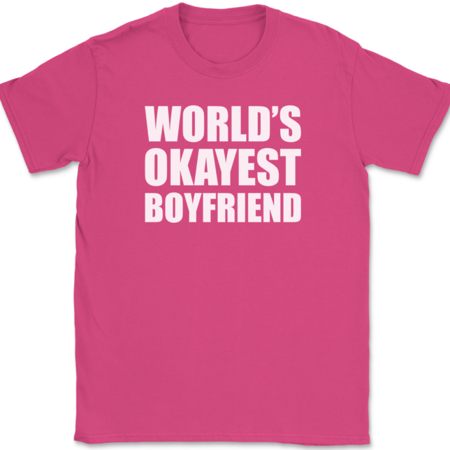 Worlds Okayest Boyfriend T-Shirt Mens Tee - Image 9