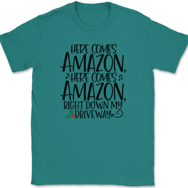 Here Comes Amazon T-Shirt Mens Tee - Image 11