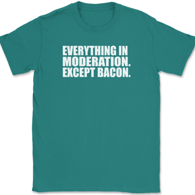 Everything In Moderation Except Bacon T-Shirt Mens Tee - Image 11