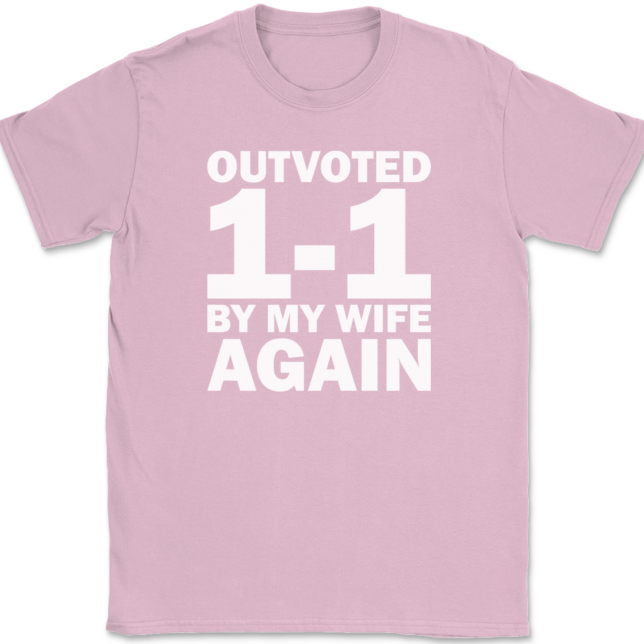 Outvoted By My Wife Again T-Shirt Mens Tee - Image 12