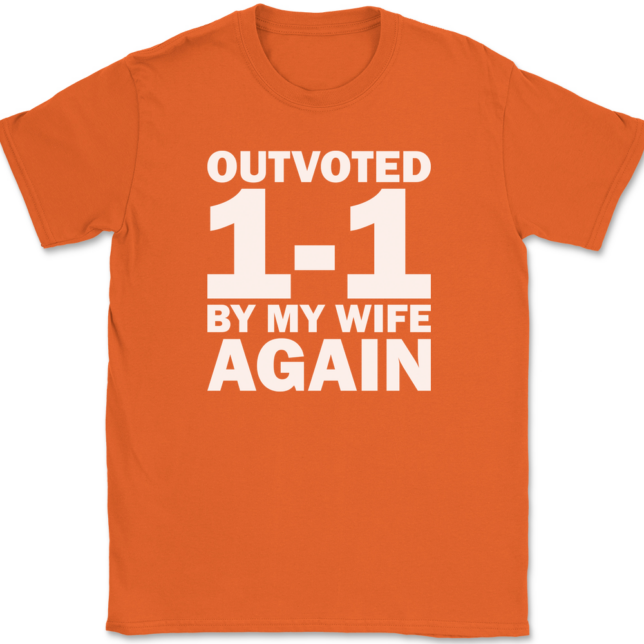 Outvoted By My Wife Again T-Shirt Mens Tee - Image 13