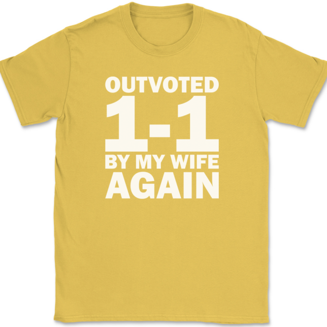 Outvoted By My Wife Again T-Shirt Mens Tee - Image 14