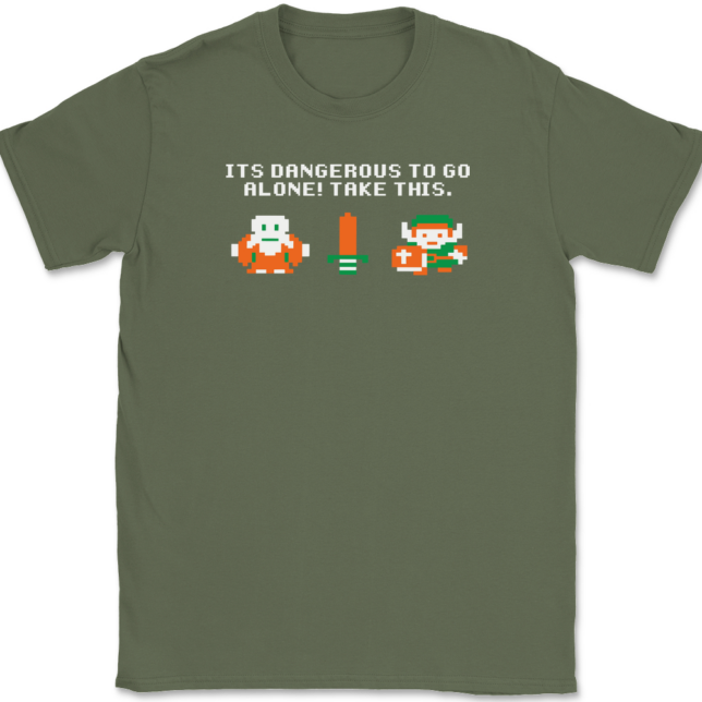 Take This It's Dangerous To Go Alone T-Shirt Mens Tee - Image 15