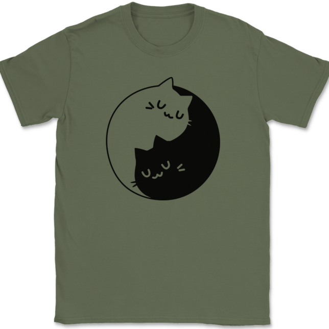 Yin Yang Cats T-Shirt Mens Tee - Image 15