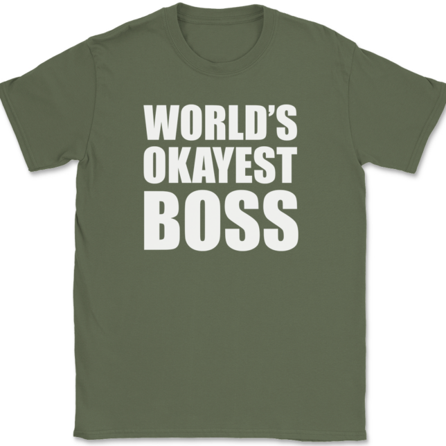 Worlds Okayest Boss T-Shirt Mens Tee - Image 15