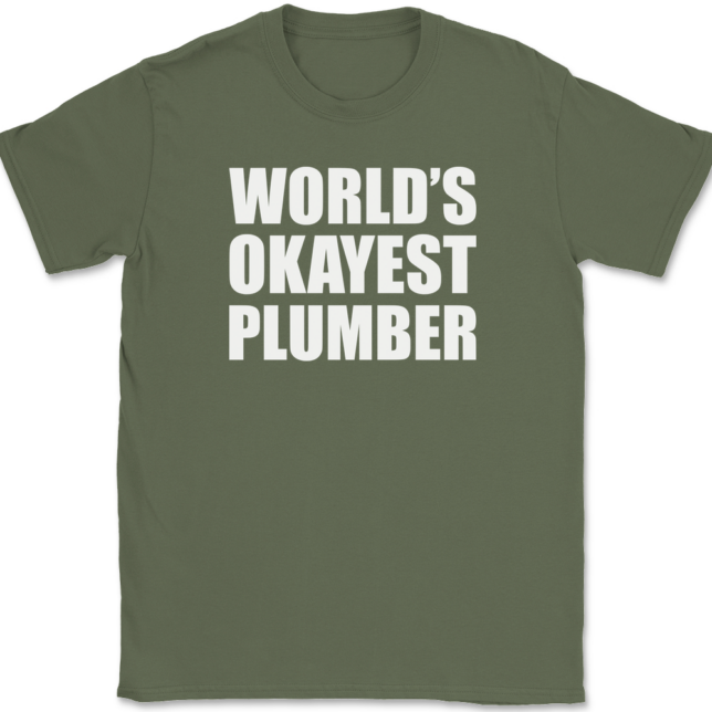 Worlds Okayest Plumber T-Shirt Mens Tee - Image 15