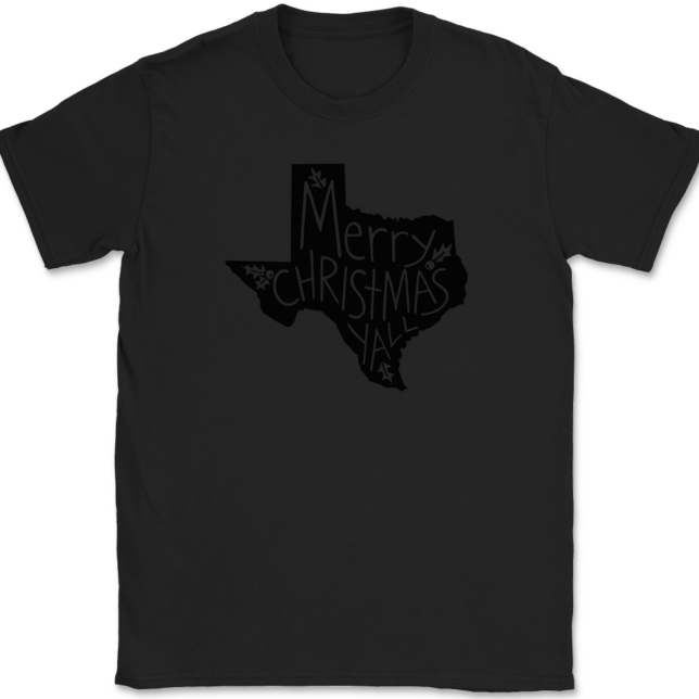 Texas Merry Christmas Yall T-Shirt Mens Tee