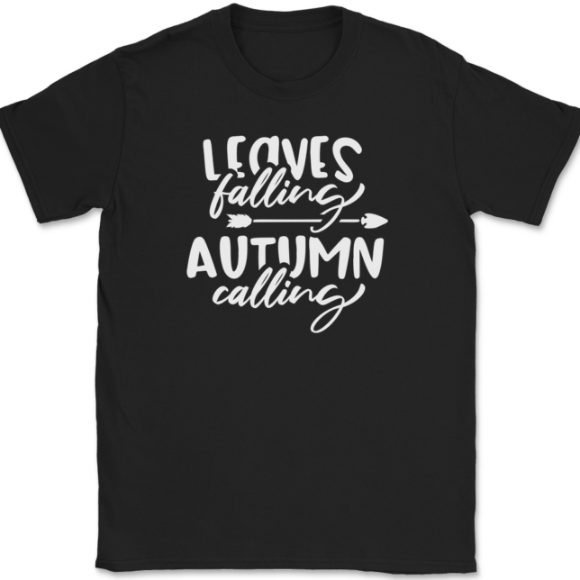 Leaves Falling Autumn Calling T-Shirt Mens Tee