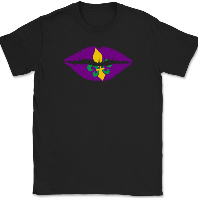 Fleur-de-Lips Mardi Gras T-Shirt Mens Tee