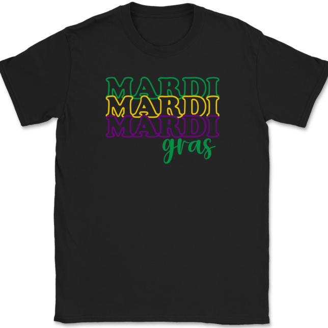 Triple Mardi Gras T-Shirt Mens Tee