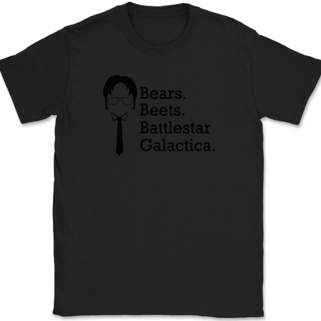 Bears Beets Battlestar Galactica T-Shirt Mens Tee