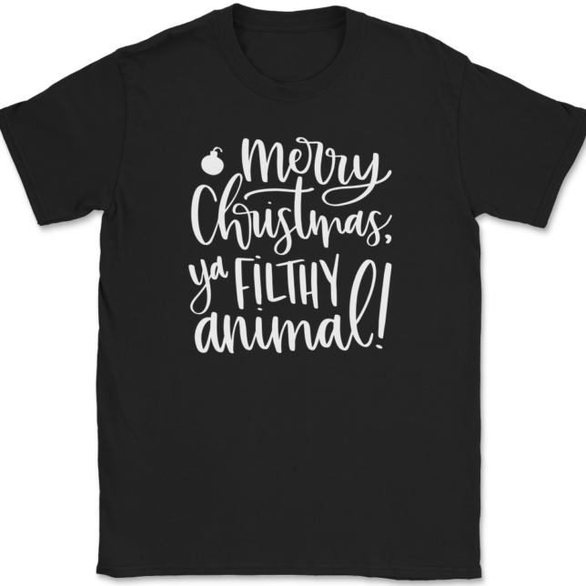 Merry Christmas Ya Filthy Animal T-Shirt Mens Tee