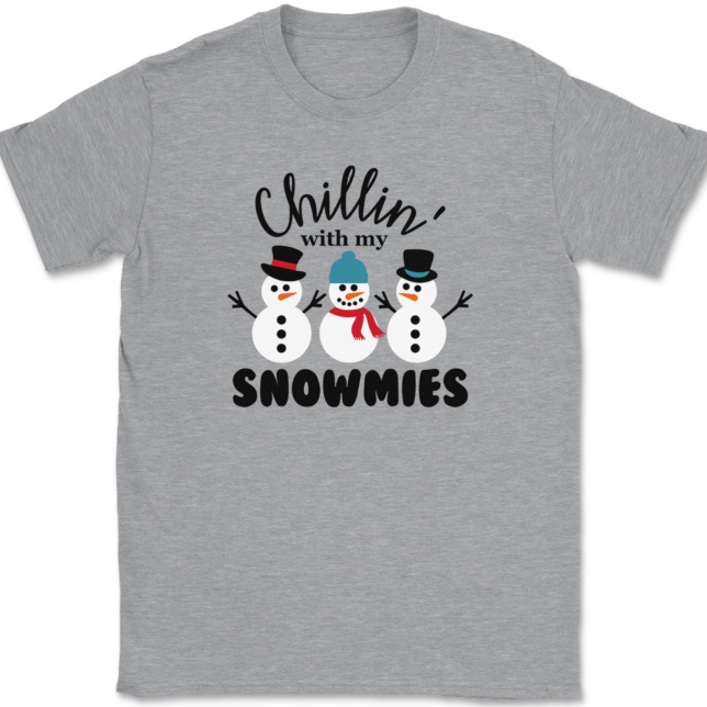 Chillin With My Snowmies T-Shirt Mens Tee - Image 2