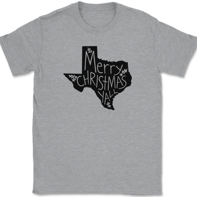 Texas Merry Christmas Yall T-Shirt Mens Tee - Image 2