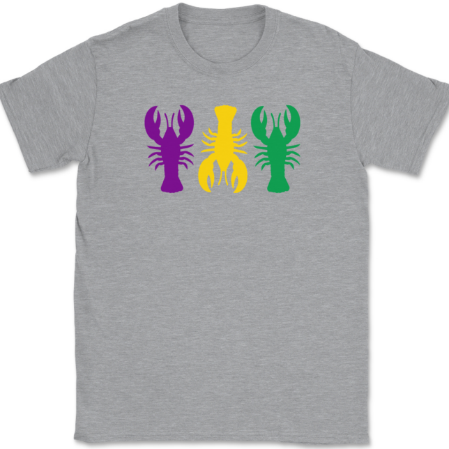 Mardi Gras Crawfish T-Shirt Mens Tee - Image 2