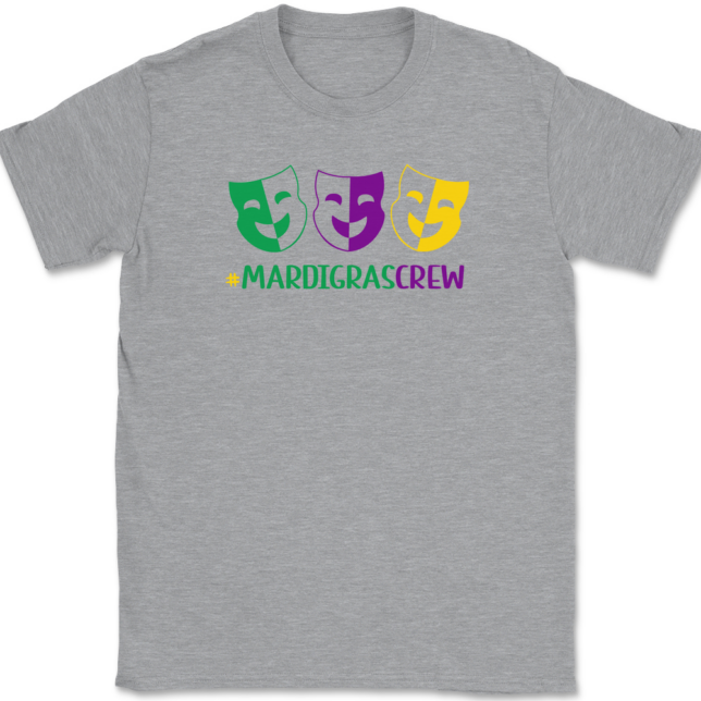 Hashtag Mardi Gras Crew T-Shirt Mens Tee - Image 2