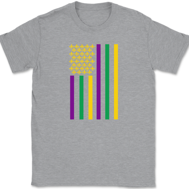 American Mardi Gras T-Shirt Mens Tee - Image 2