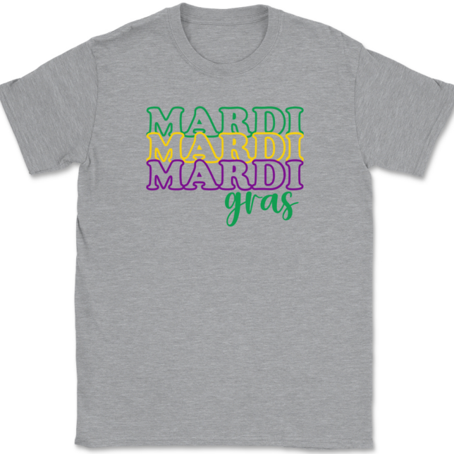 Triple Mardi Gras T-Shirt Mens Tee - Image 2