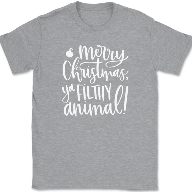 Merry Christmas Ya Filthy Animal T-Shirt Mens Tee - Image 2