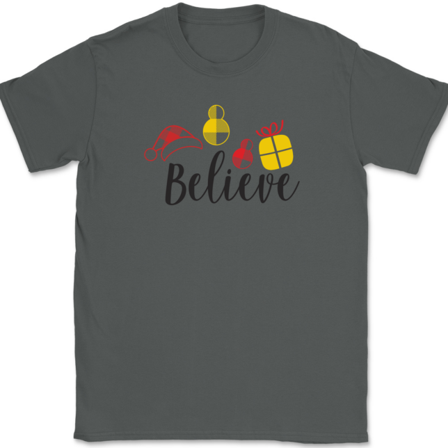 Christmas Believe T-Shirt Mens Tee - Image 3