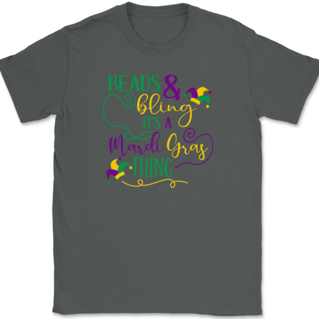 Beads and Bling It's a Mardi Gras Thing T-Shirt Mens Tee - Image 3