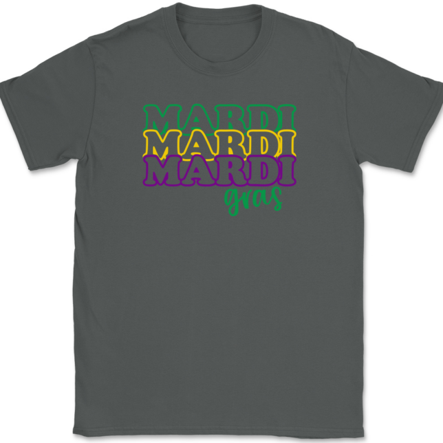 Mardi Gras Outline T-Shirt Mens Tee - Image 3