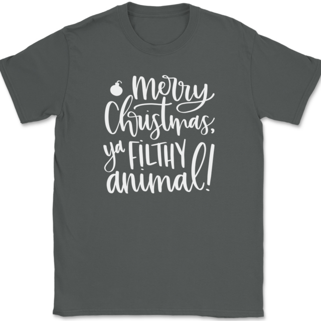 Merry Christmas Ya Filthy Animal T-Shirt Mens Tee - Image 3