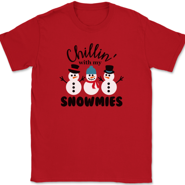 Chillin With My Snowmies T-Shirt Mens Tee - Image 4