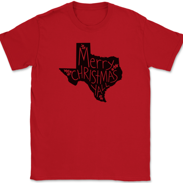 Texas Merry Christmas Yall T-Shirt Mens Tee - Image 4